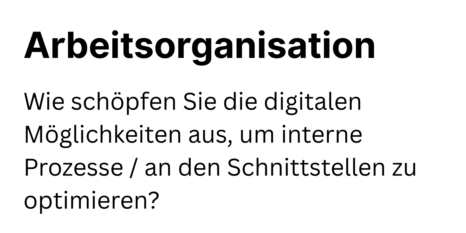 German text discussing the optimization of internal processes and interfaces through digital capabilities.